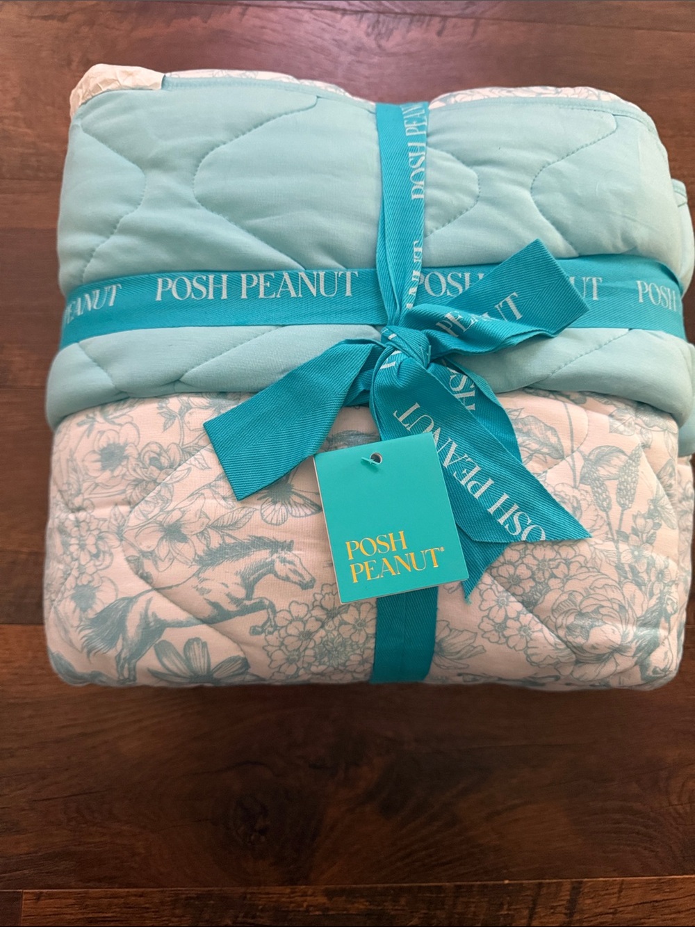 The Charlotte Anne & Spring Dusk Blue Reversible Quilted Patoo Blanket
